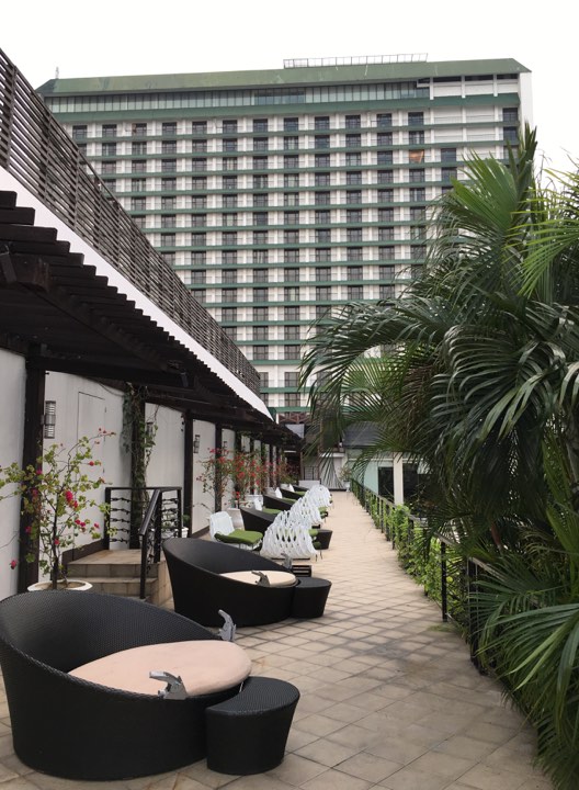 the Manila Hotel  pool area