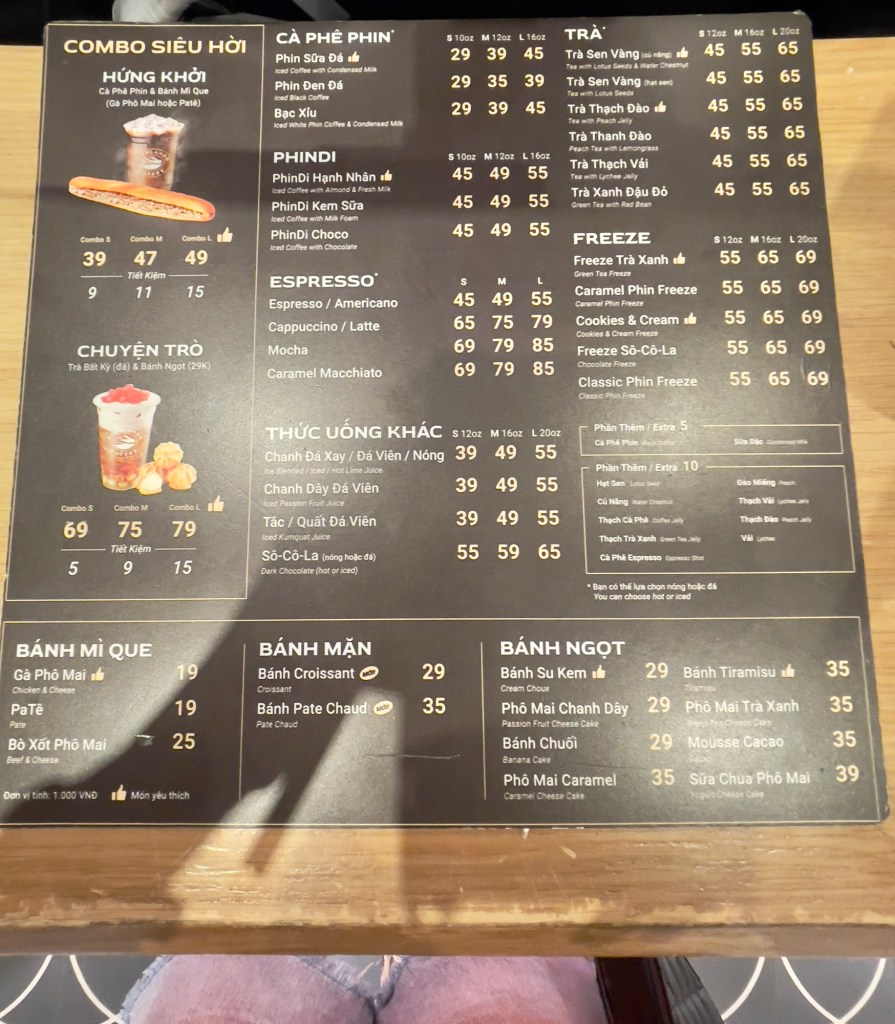 Highlands coffee menu
