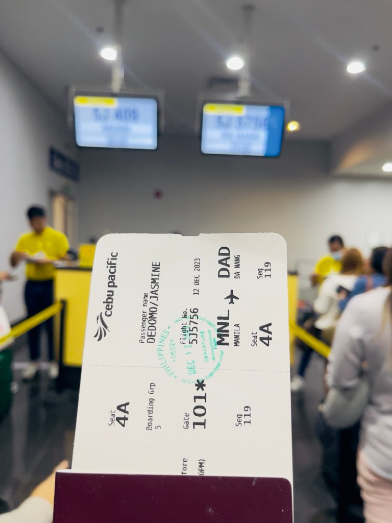 My boarding pass to Da Nang, Vietnam
