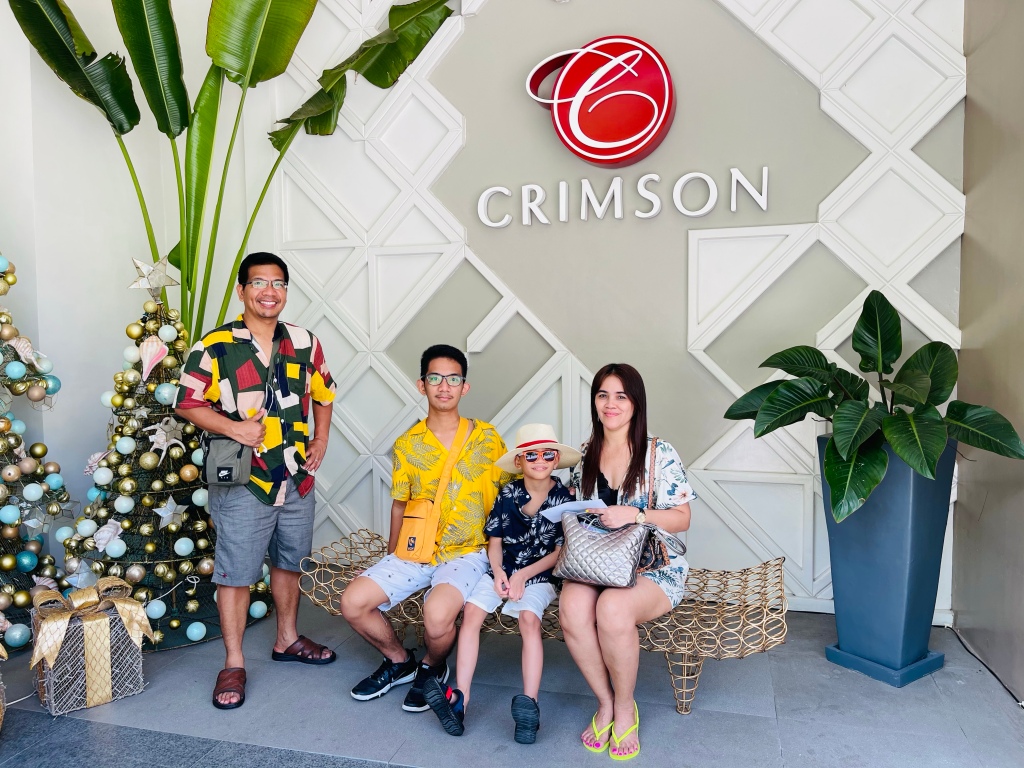 Family picture after check-out at Crimson Hotel Boracay