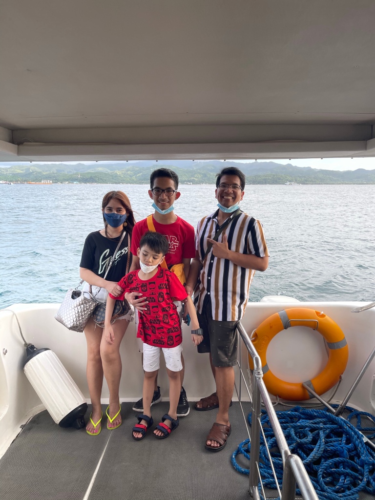 on Crimson Hotel Boracay's boat when we arrived last November 2021